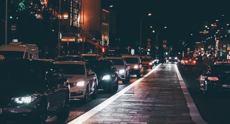 Night Car Traffic City Street